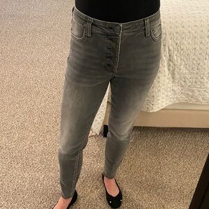 Gray High-Waisted Jeans